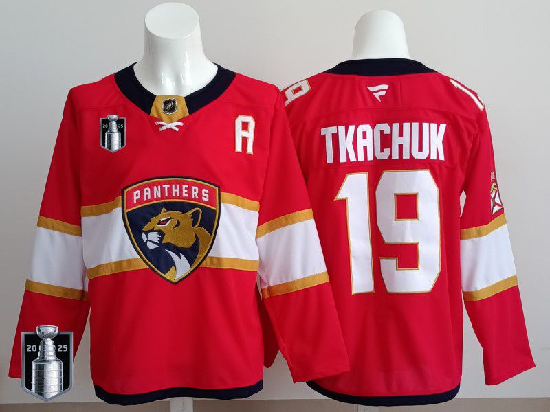 Men 2025 Florida Panthers #19 Tkachuk Red Fanatics Home Premium NHL Jersey style 5->florida panthers->NHL Jersey